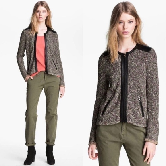 rag & bone Lory Tweed Leather Trim‎ Jacket - Picture 3 of 11